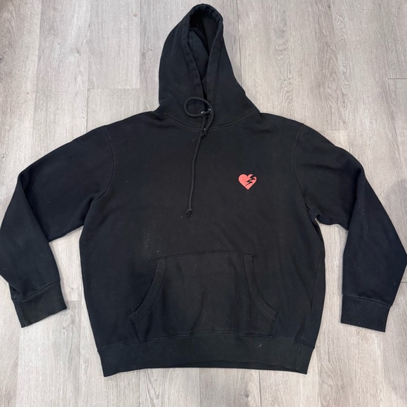 Lonely Hearts Club Black Pullover Hoodie Sweatshirt Size XXL Skater Surfer 90s - Picture 2 of 5